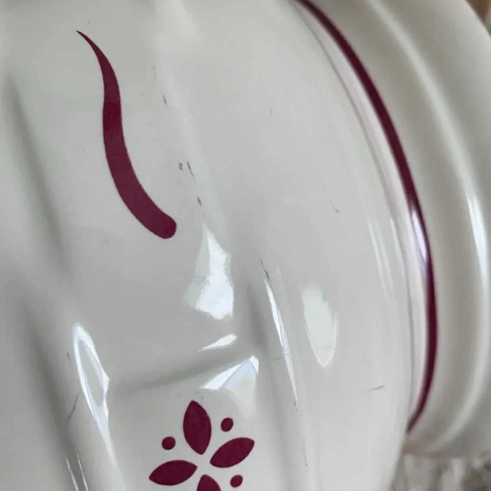 Longaberger‎ Pottery 32 oz. Pitcher Woven Traditions Heritage Red Accent Design